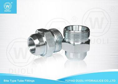 White Weld Bite Type Hydraulic Hose Connectors Fittings Dengan O Ring Sealing