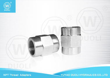 NPT Female Thread Hydraulic Hose Adapter Fittings Dengan Permukaan Pelapis Seng Putih