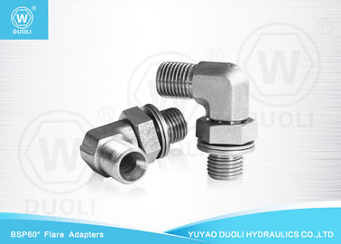 90 Derajat Siku BSP Pria Fitting Hidrolik Flare Kursi 60 ° Dengan Mur Kunci yang Dapat Disesuaikan