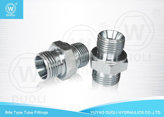 Lurus DIN 24 Derajat Cone Seat Bite Type Konektor Selang Hidrolik Fitting