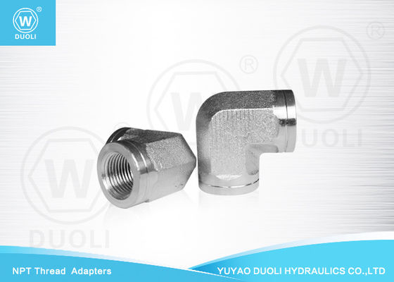 Adaptor NPT Thread Wanita 90 ° Siku Hidrolik, Fitting Pipa Baja Hidrolik